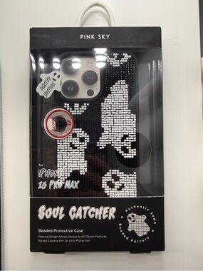 Pink Sky Soul Catcher Beaded Ghost iPhone 15 Pro Max Phone Case NIB